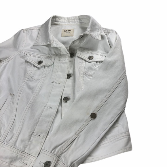 Old Navy White Denim Jean Jacket, Size Small - Picture 8 of 8